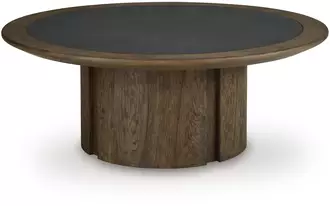 round cocktail table dontayne warm brown