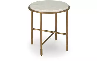 round end table alben antique gold