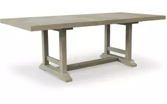 Ashley vallardia rect dining room ext table in light grayish brown