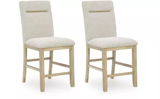 Ashley lasinger upholstered barstool (2/cn) in light brown