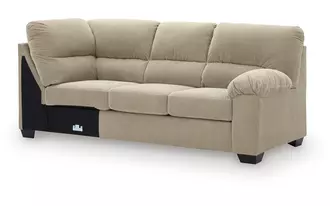 Ashley simplejoy raf sofa w/corner wedge in sand