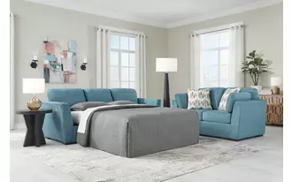 Ashley keerwick queen sofa sleeper in teal
