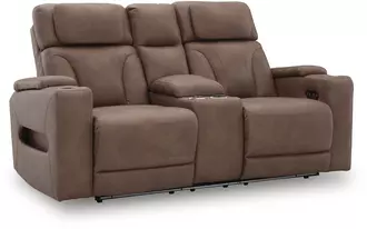 Ashley  pwr rec loveseat/con/adj hdrst in 