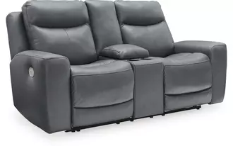Ashley  pwr rec loveseat/con/adj hdrst in 