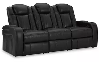 Ashley  pwr rec sofa with adj headrest in 