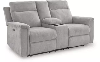dbl rec pwr loveseat w/console  