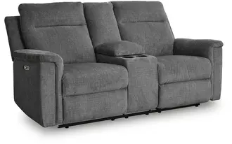 dbl rec pwr loveseat w/console  