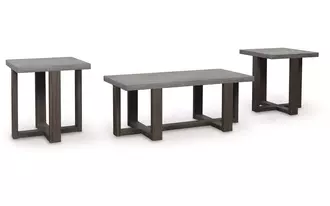 occasional table set (3/cn) dynnford in gray/brown by ashley