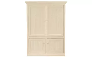 TALL LIGHTED LEFT PIER, 1 PLAIN GLASS DOOR, 3 ADJUSTABLE GLASS SHELVES, 1 DOOR, BEAD BOARD DETAILING, PLAIN BASE*GLASS*PL*FINSISH*BK, SW, WH  72651 EAGLE