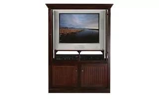 TALL LIGHTED LEFT PIER, 1 PLAIN GLASS DOOR, 3 ADJUSTABLE GLASS SHELVES, 1 DOOR, BEAD BOARD DETAILING, PLAIN BASE*GLASS*PL*FINSISH*CC, CM, CO, CR, EC, GO, HG, IV, UN  75651 EAGLE