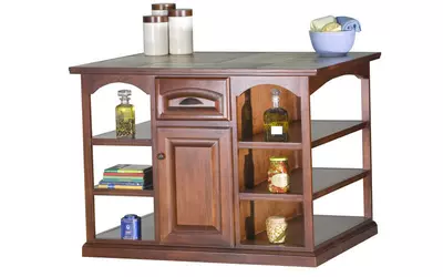 kitchen island without top. 2 raised panel doors, 2 drawers, 5 adjustable shelves, plain base*glass*ng*finsish*bk, cc, co, cm, cr, ec, go, hg, iv, sw, un, wh  00245 eagle
