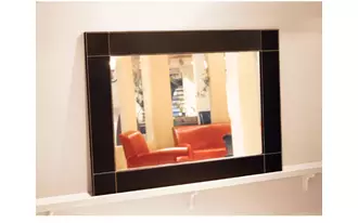 spectra leather wall mirror 