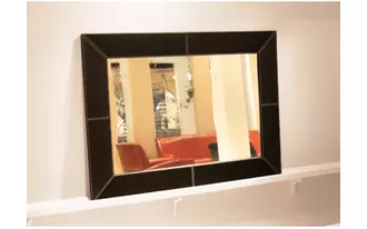 valencia leather wall mirror 