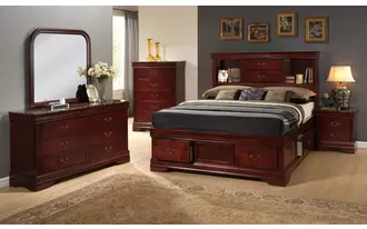 queen storage hd&ft cherry  in  by lifestyle