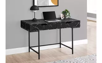 computer desk - 48 l - black marble-look - black metal  in  by monarch specialties