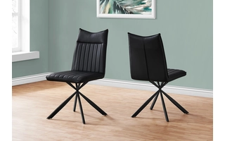 DINING CHAIR - 2PCS - 36 H - BLACK LEATHER-LOOK - BLACK I1215 I1215 MONARCH SPECIALTIES