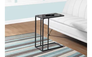 ACCENT TABLE - BLACK METAL / BLACK TEMPERED GLASS I3087 I3087 MONARCH SPECIALTIES
