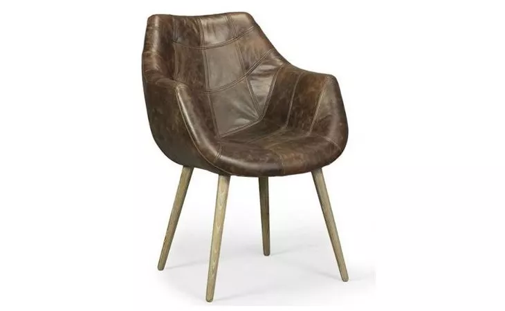 011-2112C  SHANNON CHAIR - BROWN LEATHER