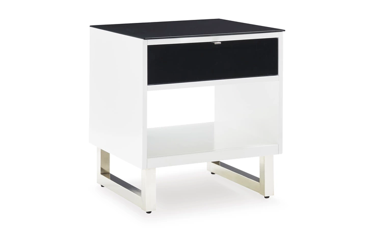 Gardoni RECTANGULAR END TABLE ASHLEY White/Black T756-3
