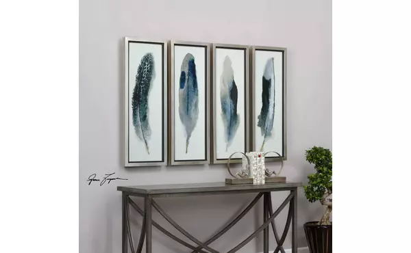 feathered beauty framed prints, s-4 by uttermost