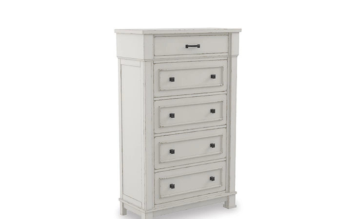Jennily FIVE DRAWER CHEST ASHLEY Whitewash B642-46