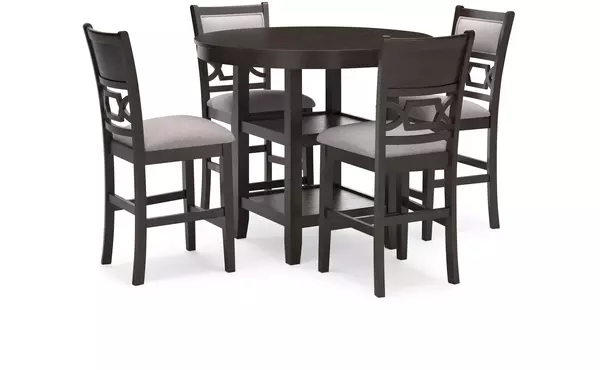 langwest brown drm counter table set (5/cn) by ashley