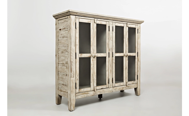 1610-48 RUSTIC SHORES COLLECTION - ASSEMBLED 4 DOOR HIGH CABINET W/GLASS PANEL DOORS - ASSEMBLED RUSTIC SHORES COLLECTION - ASSEMBLED
