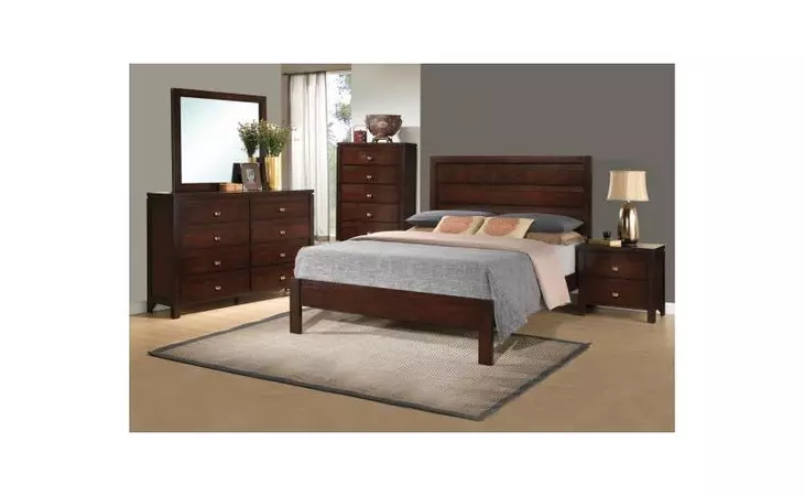 203491KW-S4  CAMERON TRANSITIONAL RICH BROWN CALIFORNIA KING FOUR-PIECE SET