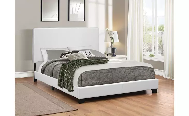 300559T  MAUVE UPHOLSTERED PLATFORM WHITE TWIN BED