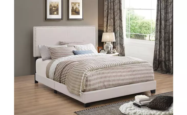 350051T  BOYD UPHOLSTERED IVORY TWIN BED