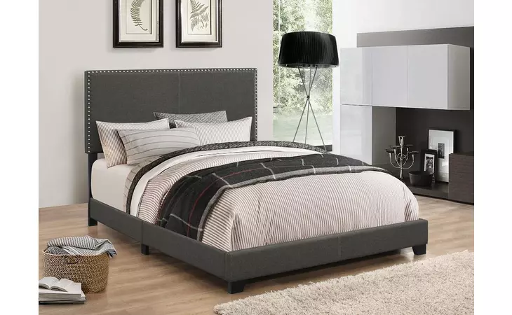 350061T  BOYD UPHOLSTERED CHARCOAL TWIN BED