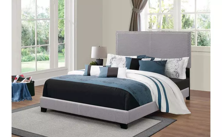 350071Q  BOYD UPHOLSTERED GREY QUEEN BED