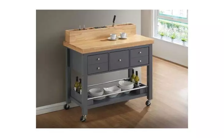 102666 KITCHEN CART (NATURAL GREY) COASTER  102666