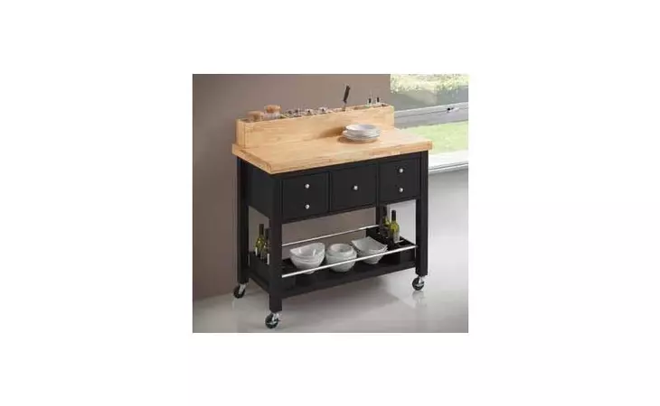 102668 KITCHEN CART (NATURAL BLACK) COASTER  102668