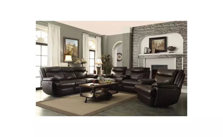 601811-S2  MACPHERSON MOTION BROWN TWO-PIECE LIVING ROOM SET