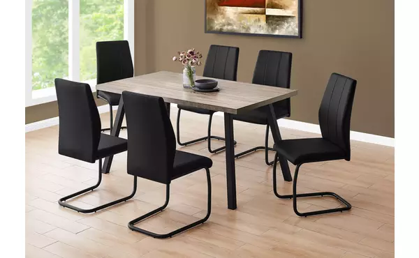 dining table - 36 x 60  - dark taupe - black metal by monarch specialties