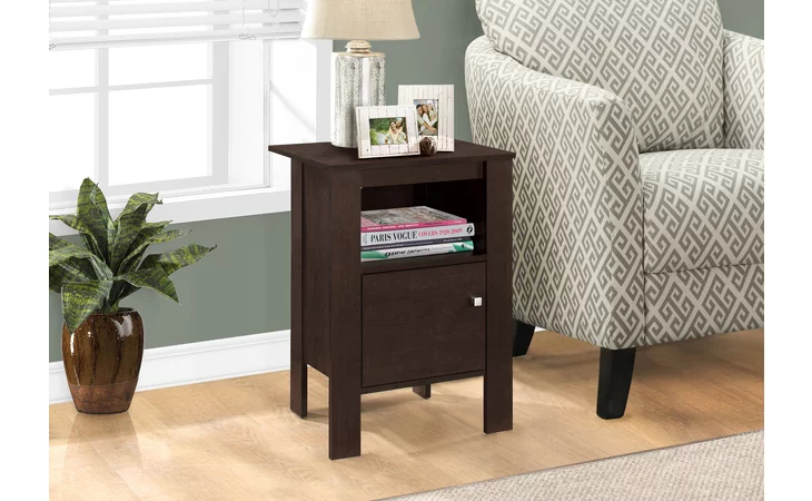 I2135  ACCENT TABLE - ESPRESSO NIGHT STAND WITH STORAGE