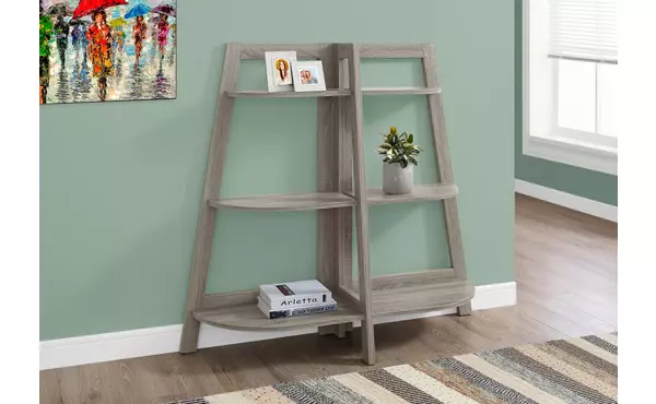 bookcase - 48 h - dark taupe accent etagere by monarch specialties