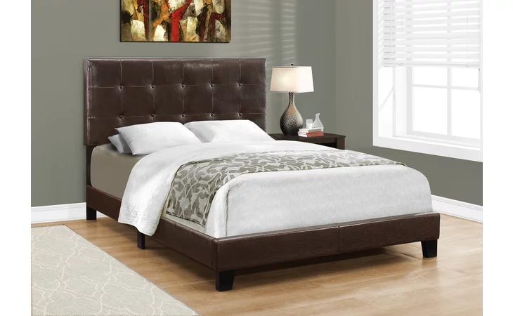 I5922F  BED - FULL SIZE / DARK BROWN LEATHER-LOOK