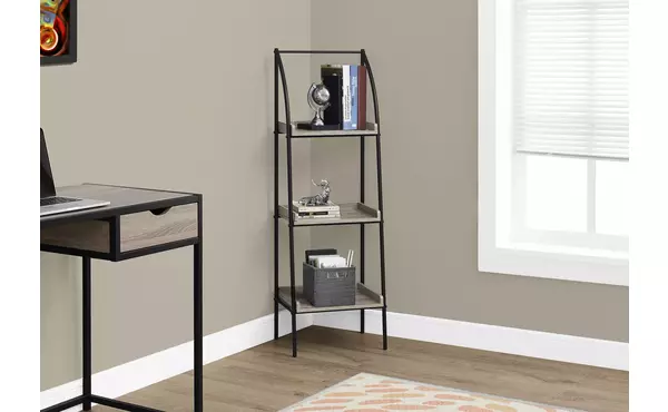 bookcase - 48 h - dark taupe - black metal by monarch specialties
