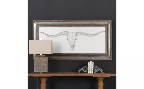 western skull mount framed print by uttermost
