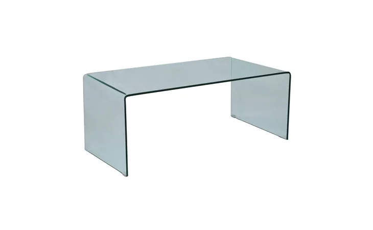 1788-1 CLARITY FINISH BENT GLASS COFFEE TABLE