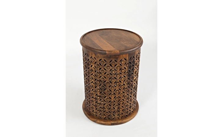 1730-17MGO GLOBAL ARCHIVE COLLECTION DECKER LARGE DRUM ACCENT TABLE- MANGO GLOBAL ARCHIVE COLLECTION