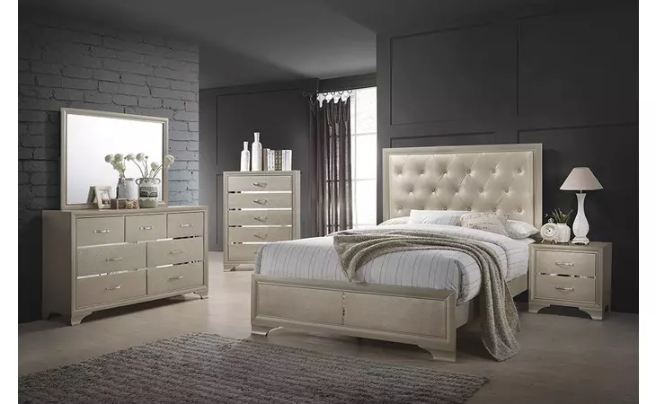 205291Q  BEAUMONT TRANSITIONAL CHAMPAGNE QUEEN BED