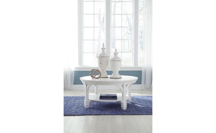 T371-8  ROUND COFFEE TABLE MINTVILLE WHITE OCCASIONAL