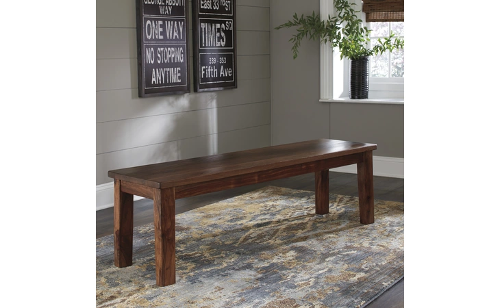 D648-00 MANISHORE - BROWN DINING ROOM BENCH MANISHORE BROWN