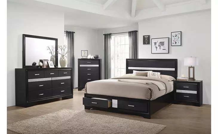 206361Q MIRANDA CONTEMPORARY BLACK QUEEN BED COASTER  206361Q