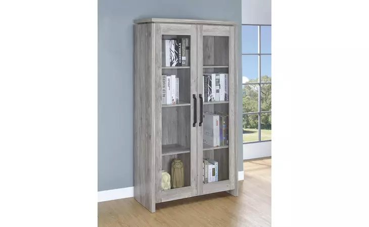 950783 2-DOOR TALL CABINET GREY DRIFTWOOD COASTER  950783