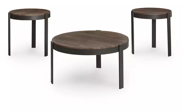 horizon hills brown/black occasional table set (3/cn) by ashley