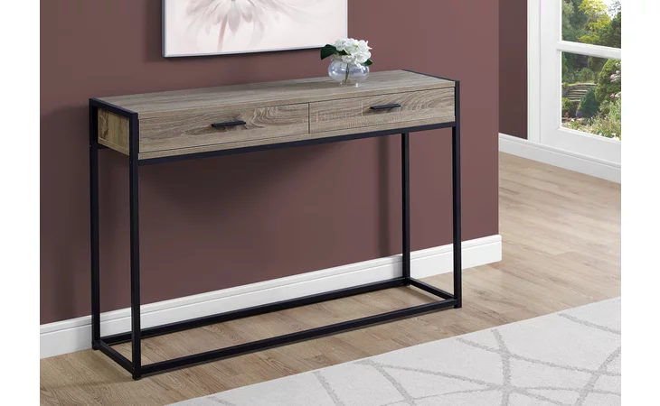 I3511 ACCENT TABLE - 48 L - DARK TAUPE - BLACK HALL CONSOLE MONARCH SPECIALTIES  I3511